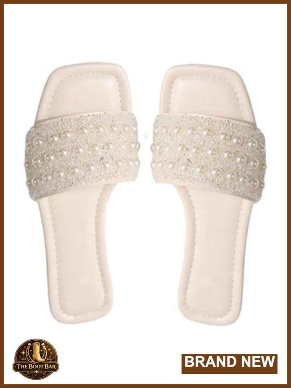Women's Sparkly Dressy Flat Sandals Glitter Jeweled Pearls Beaded Open Toe